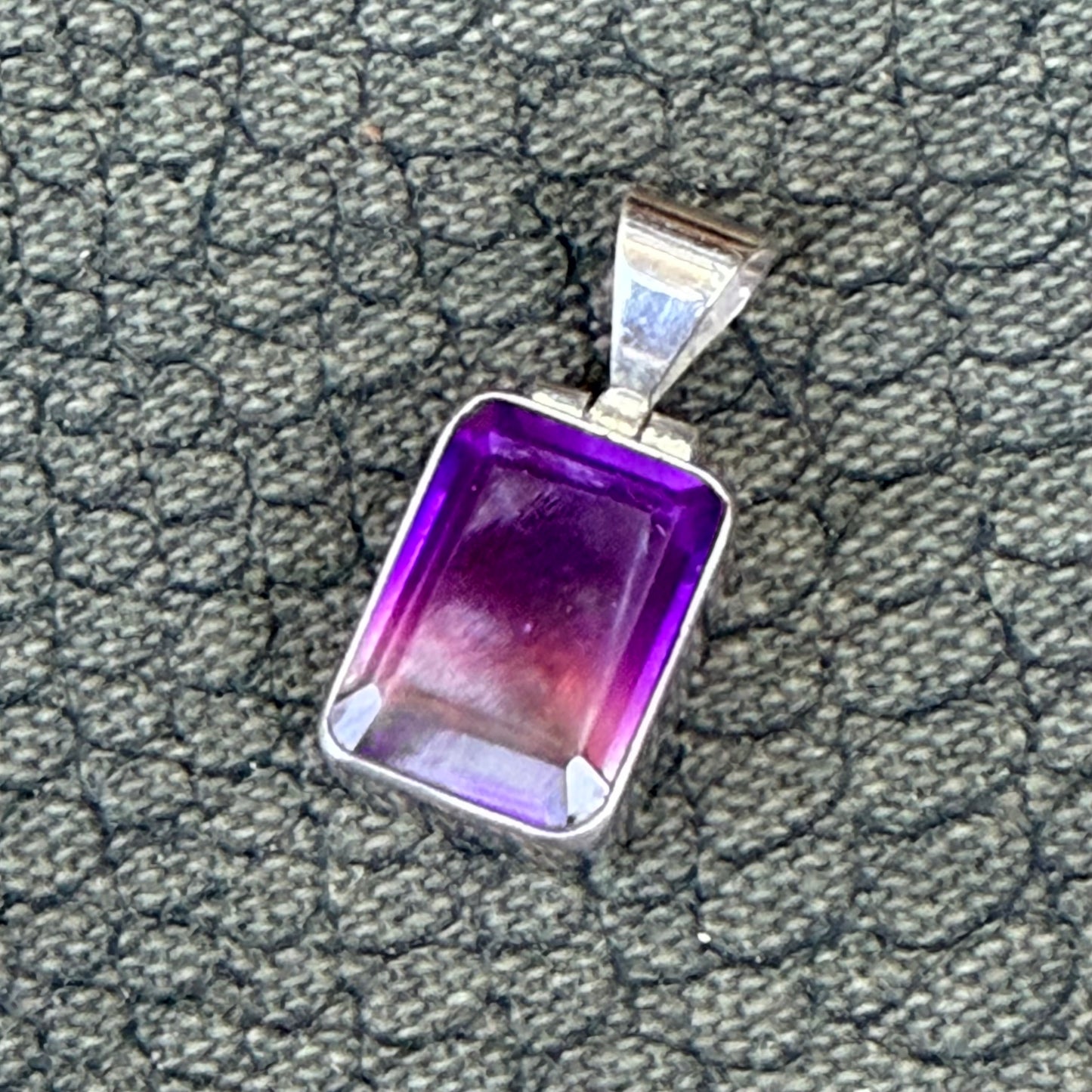 Sale - 1.2" Flourite Quartz Sterling Silver Pendant Necklace (18")