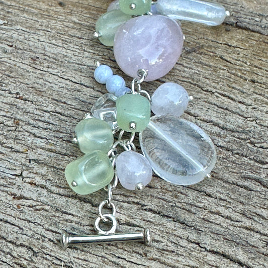 B0357 Sterling Rose Quartz Bracelet (6.5”-7.25”)