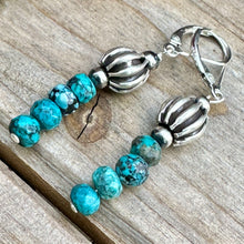 Load image into Gallery viewer, E0658 Navajo Pearls Turquoise Earrings (2.3”)
