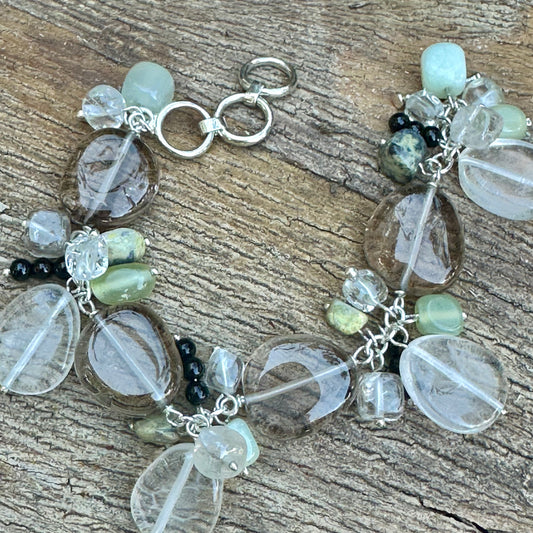 B0356 Sterling Smoky Quartz Bracelet (6.5”-7.25”)