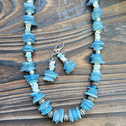 Aquamarine Flourite Earrings (2')