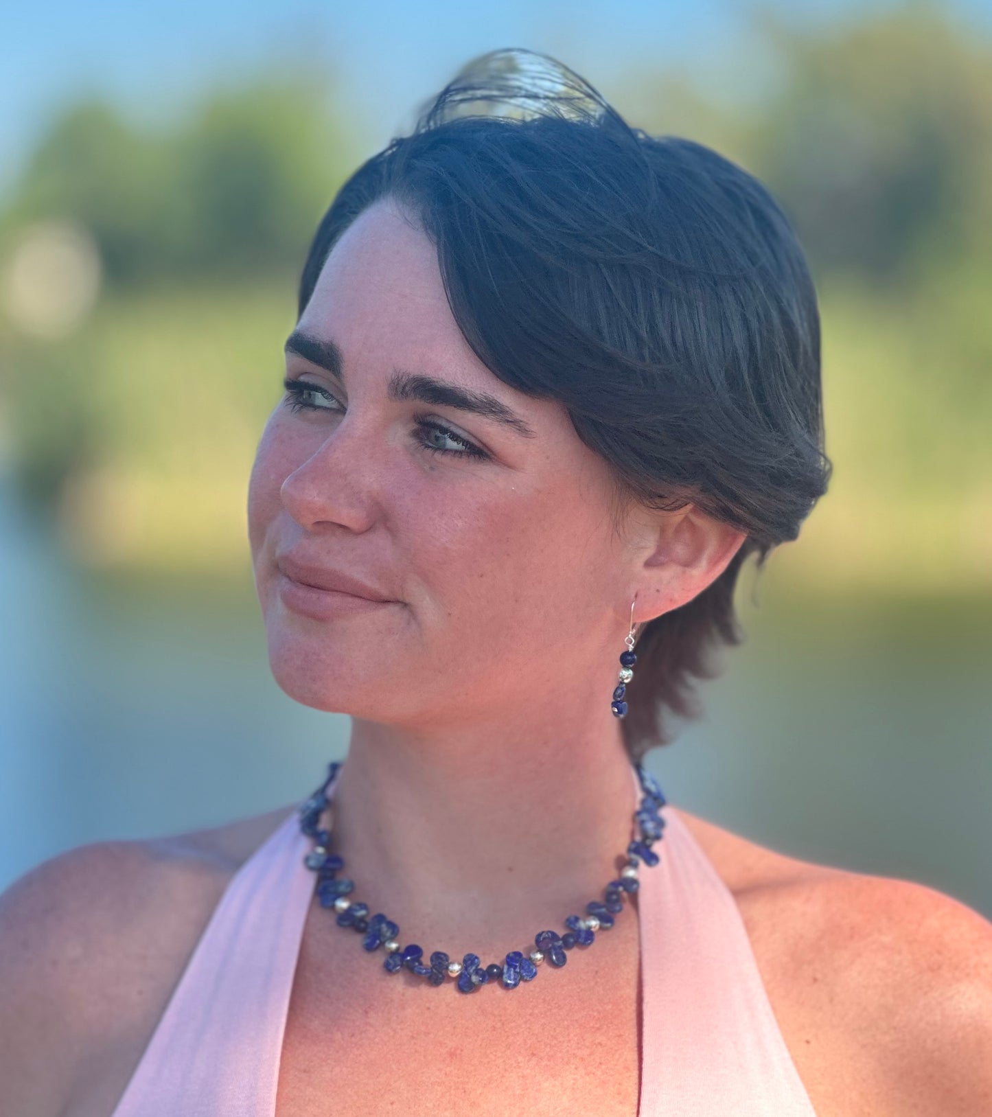 Summer Lapis Earrings (1.75”)