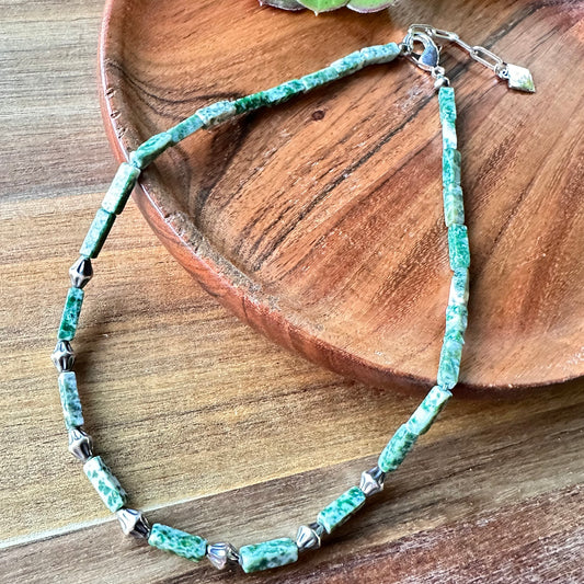 Tree Agate Sterling Necklace (17”-19”)