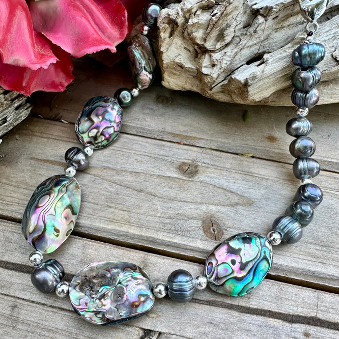 N0755  Abalone Pearls Necklace (20”-22”)