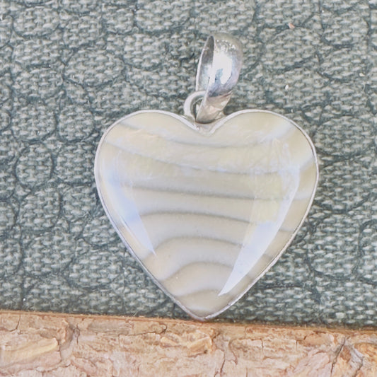 Sale - 1.5" Picture Jasper Sterling Silver Pendant Necklace (18")