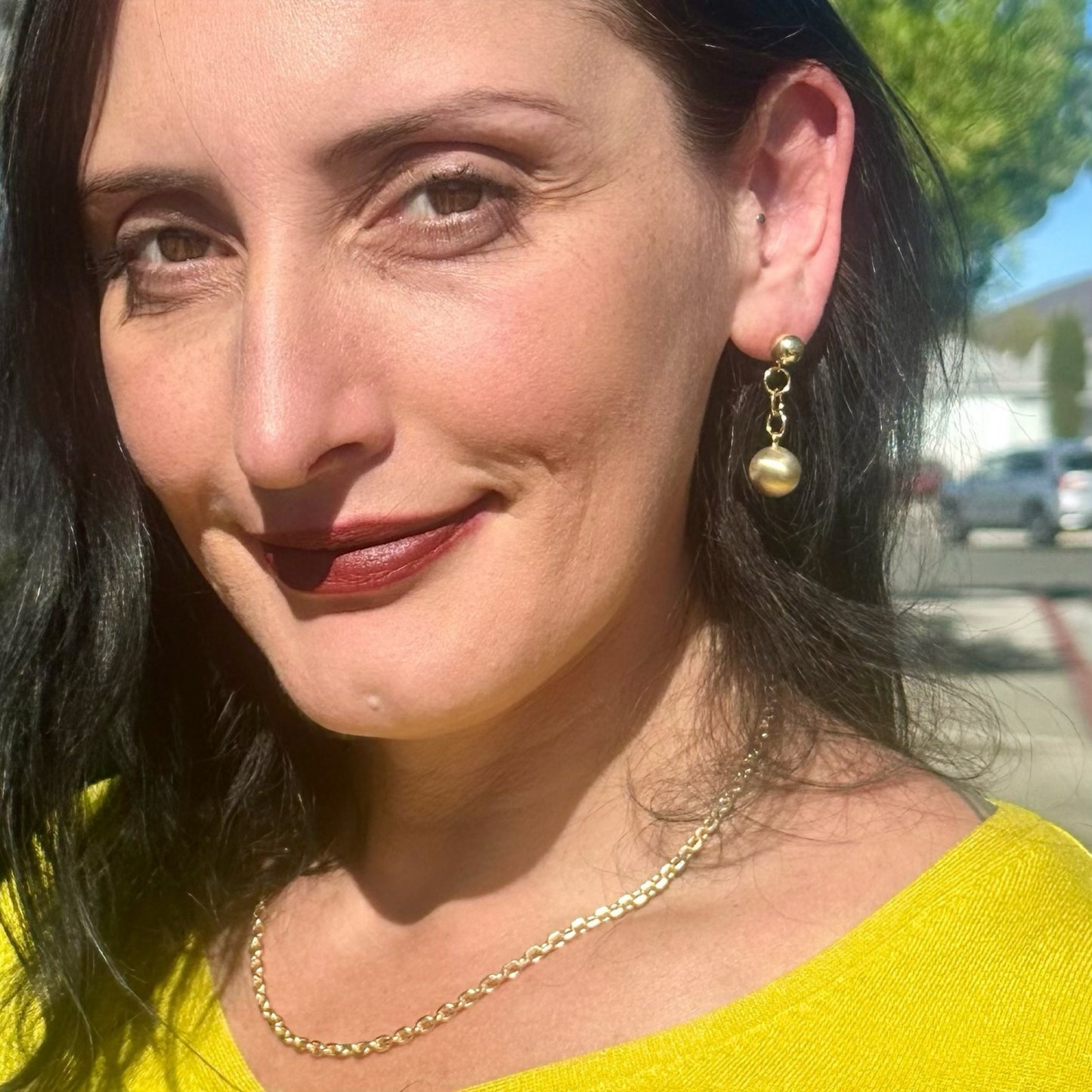 E0733 Gold Earrings (2.1”)