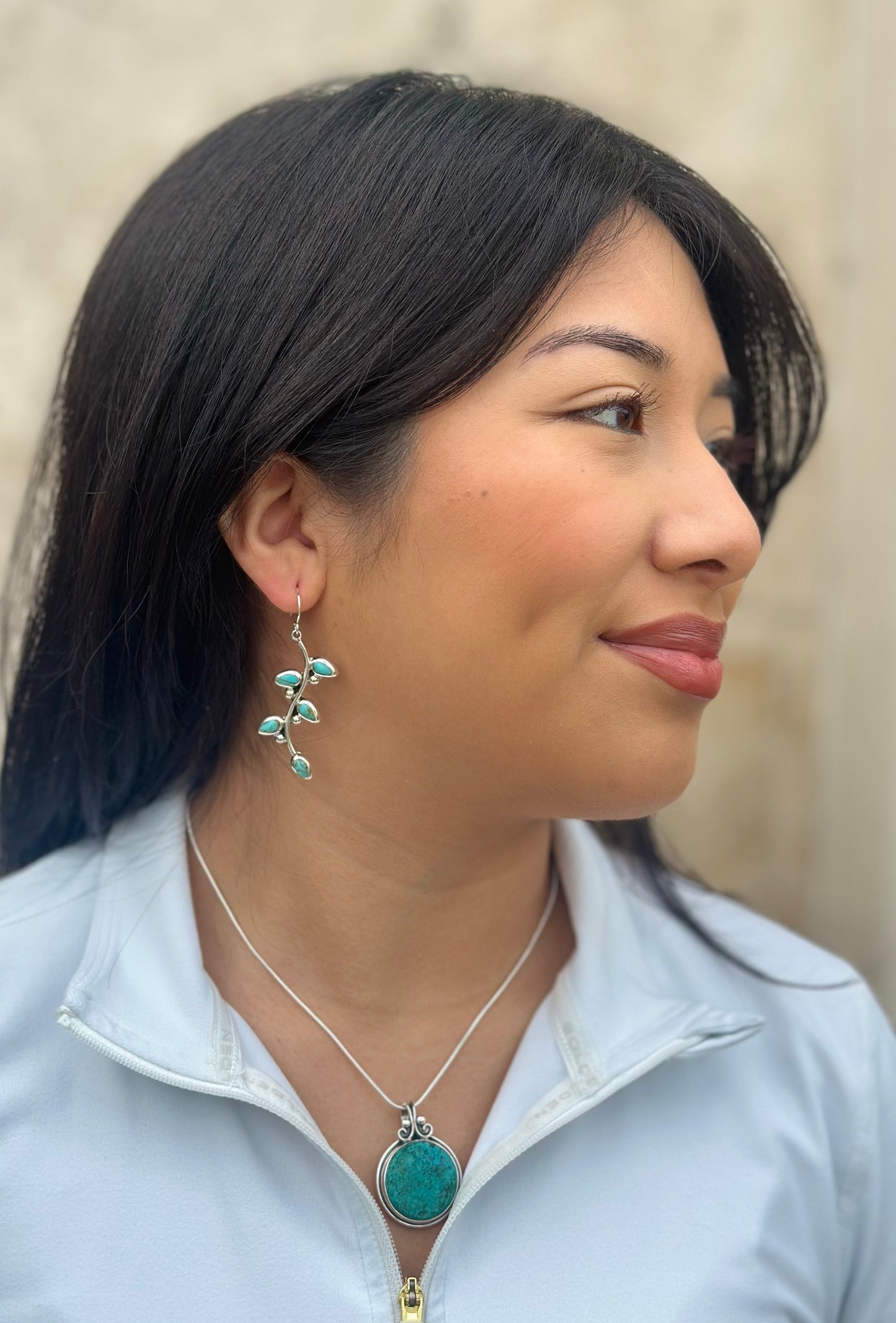 Taxco Turquoise Earrings 2.25”
