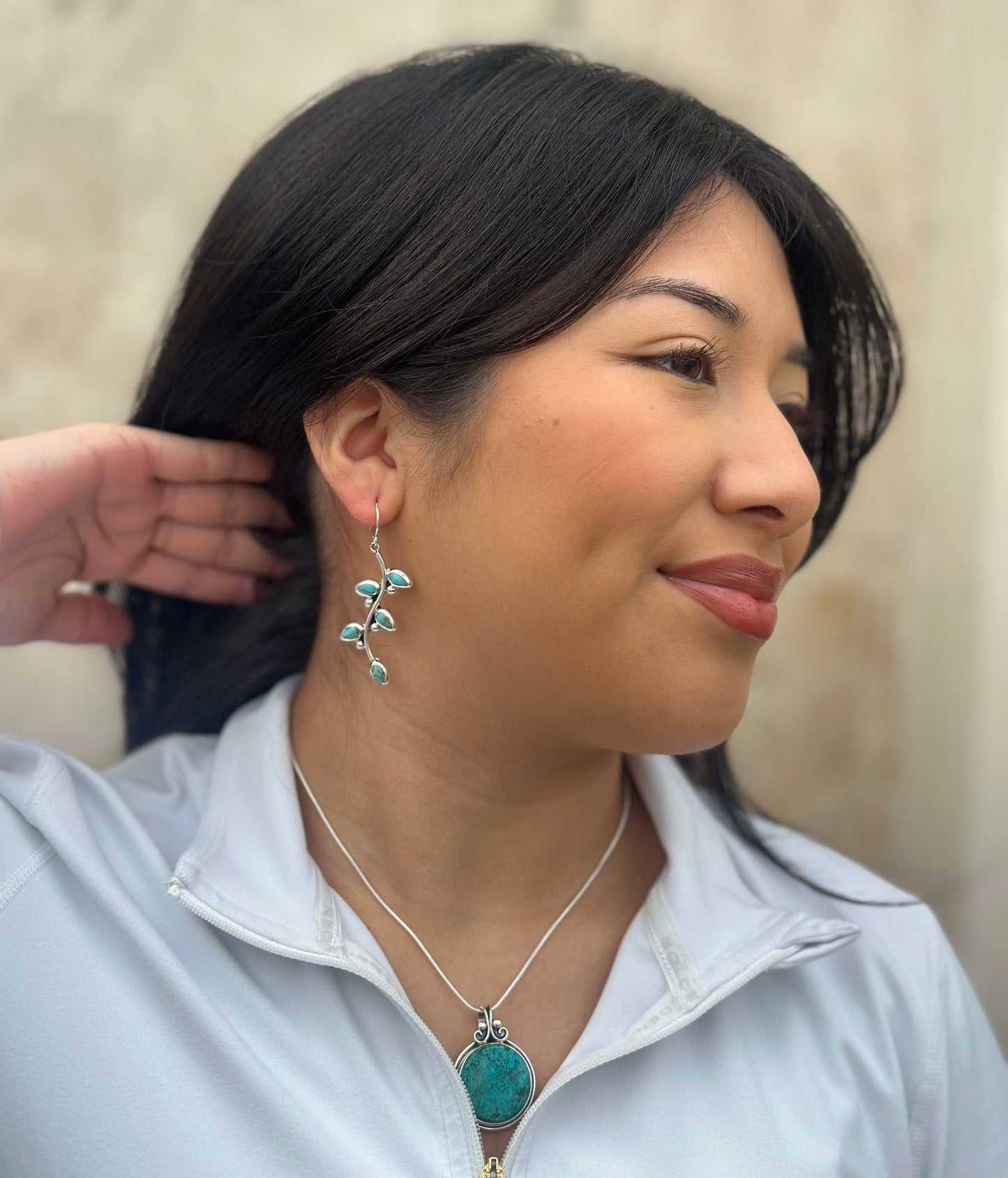 Taxco Turquoise Earrings 2.25”