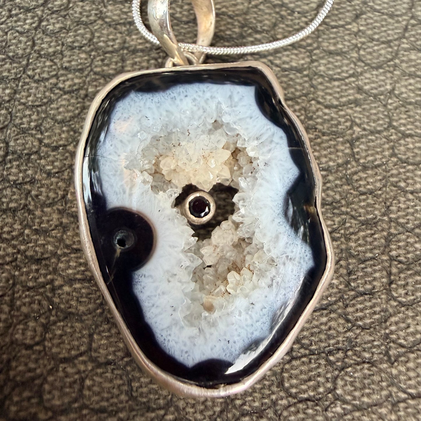 Sale - 2.3” Statement Orca Agate Sterling Silver (18”)