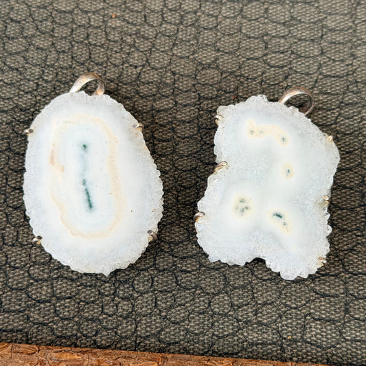 Sale - 1.8" Solar Quartz Sterling Silver Pendant Necklace (18")