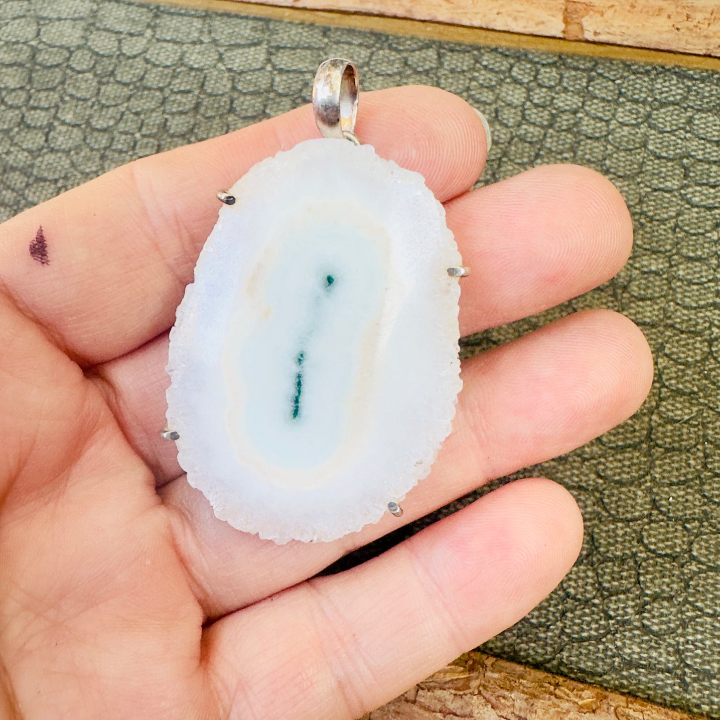 Sale - 1.8" Solar Quartz Sterling Silver Pendant Necklace (18") (Copy) (Copy)