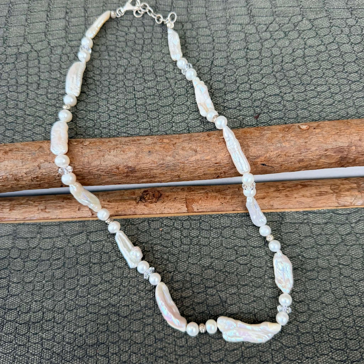 Sale - 18”-20”Pearl Sterling Silver Necklace