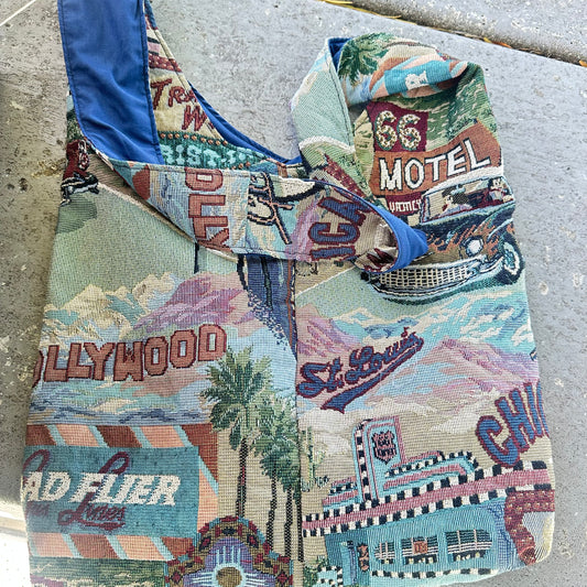 Handmade Fully Lined Denim Market Bag