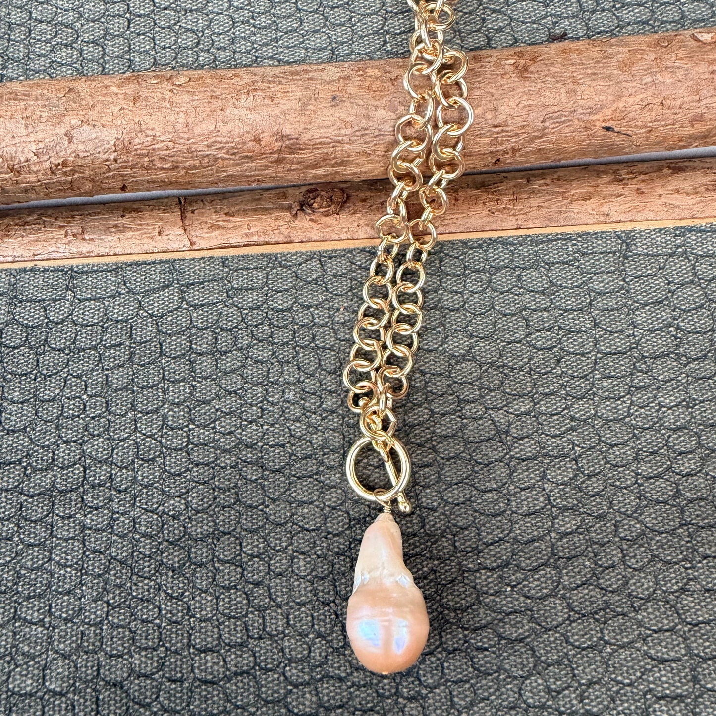 Sale - Baroque Gold Pearl Necklace (20”)