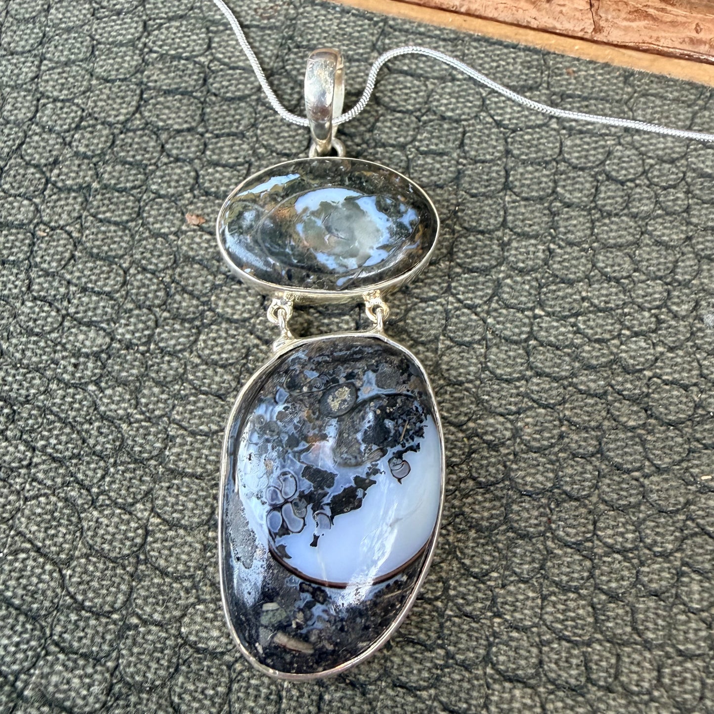 Sale - 3” Statement Agate Sterling Silver (18”)