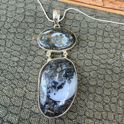 Sale - 3” Statement Agate Sterling Silver (18”)