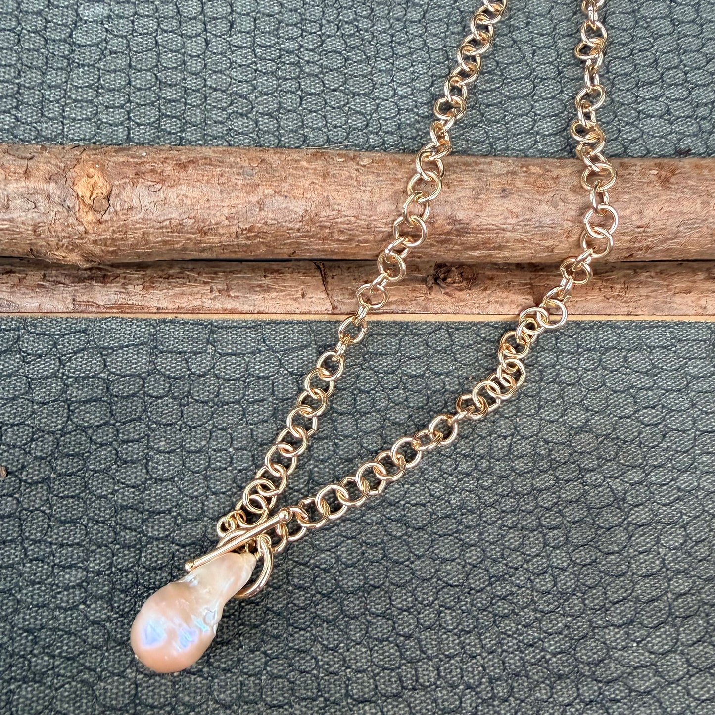 Sale - Baroque Gold Pearl Necklace (20”)