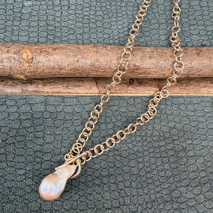 Sale - Baroque Gold Pearl Necklace (20”)