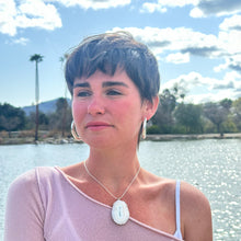 Load image into Gallery viewer, White Solar Agate 2.3” Necklace 18”
