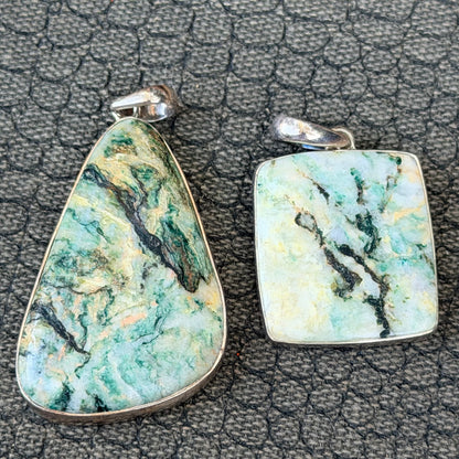 Sale -  1.5"  Muscovite Sterling Silver Pendant Necklace (18")