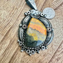 Load image into Gallery viewer, Bumble Bee Jasper Pendant 3” Necklace
