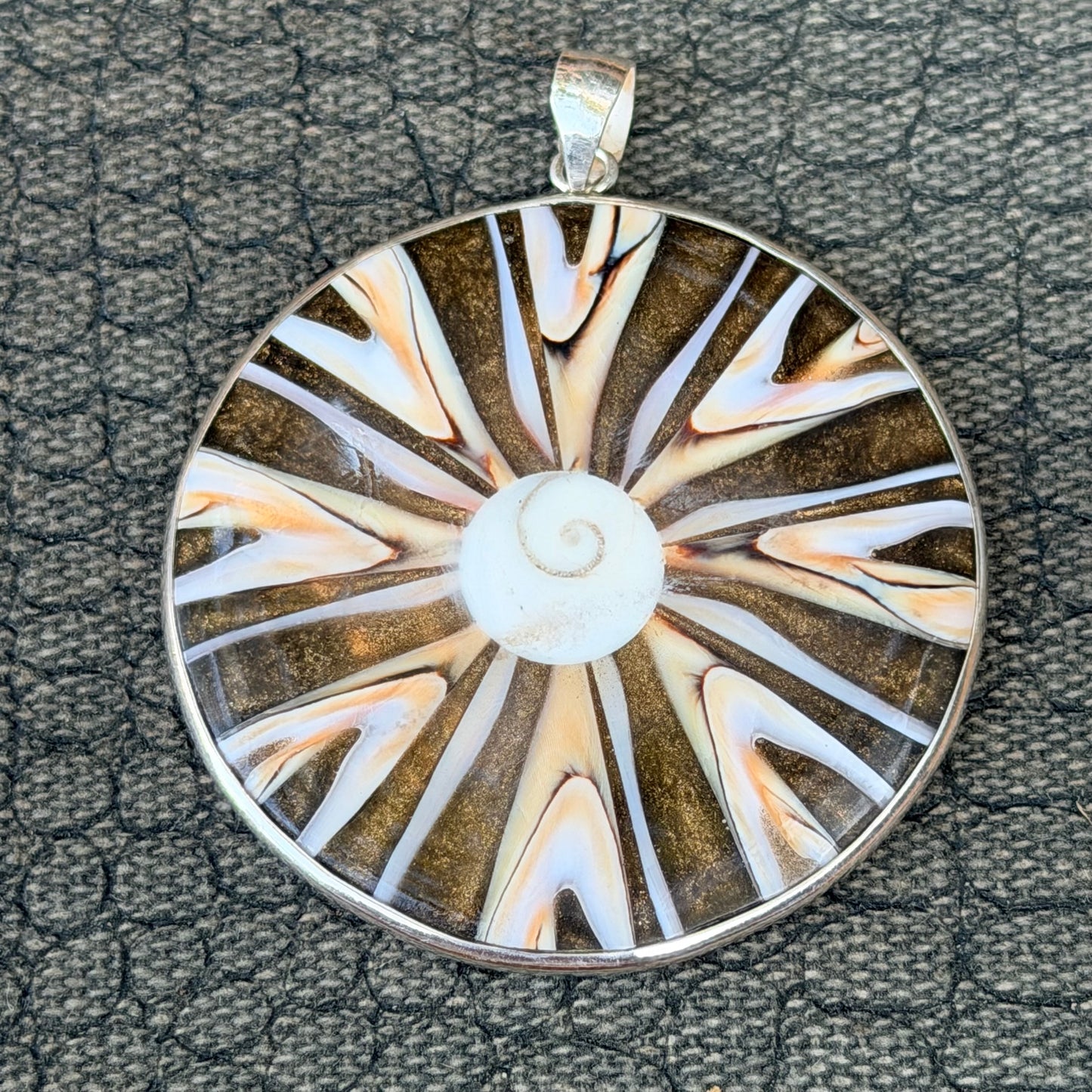 Sale -  1.9" Nautilus Shell Sterling Silver on 18" Sterling Silver Chain