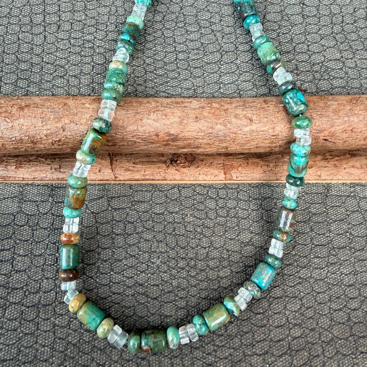Sale - 18”-20” Turquoise Crystal Sterling Silver Necklace