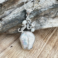 Load image into Gallery viewer, Mermaid Seahorse Baroque Pearls 2.5” Necklace
