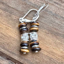 Load image into Gallery viewer, E0695  Tiger Eye Earrings
