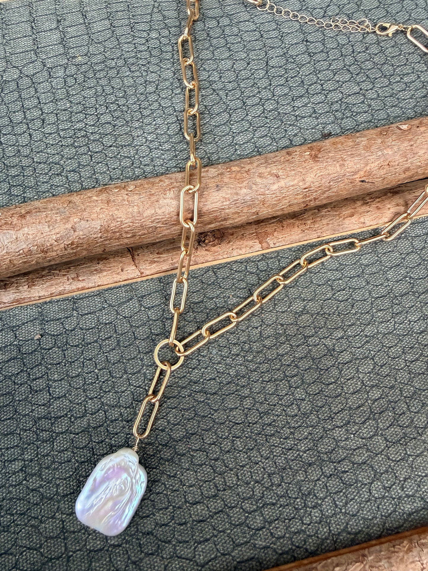 Sale - 20” + 4” drop Gold Pearl Necklace