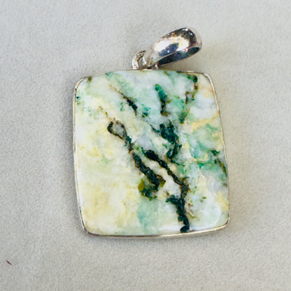 Sale -  1.5"  Muscovite Sterling Silver Pendant Necklace (18")