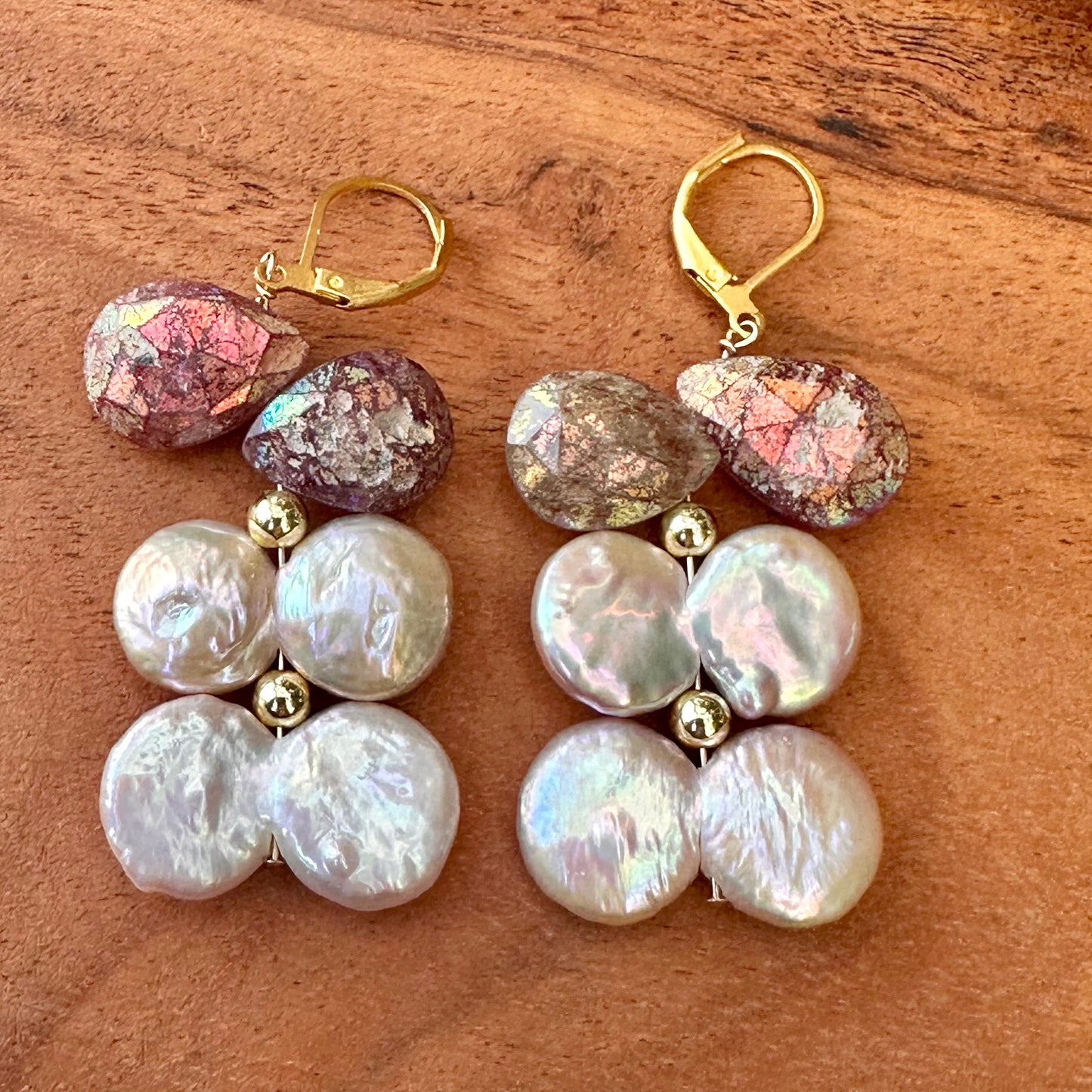 Statement Pearl Quartz Earrings 2"