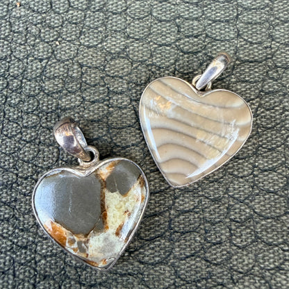 Sale -  1.5"  Picture Jasper  Sterling Silver Pendant Necklace (18")