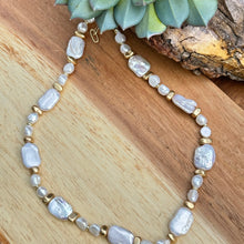 Load image into Gallery viewer, Gold Pearl  Statement Necklace
