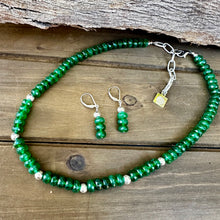 Load image into Gallery viewer, E0726  Emerald Jade Earrings (1.5”)
