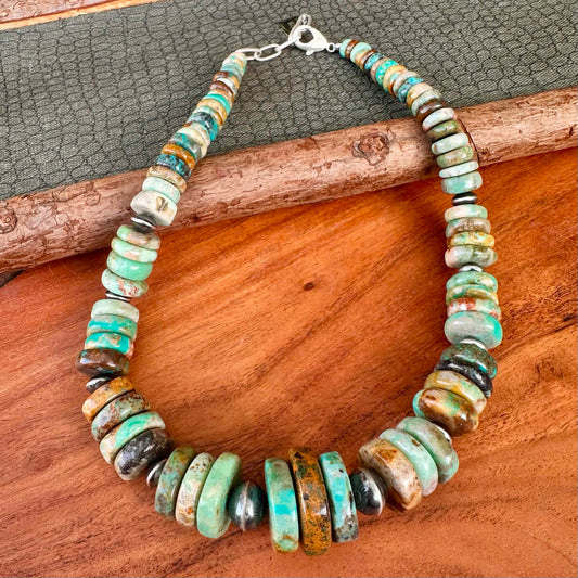 Statement Turquoise Navajo Pearl Necklace (18"-20")