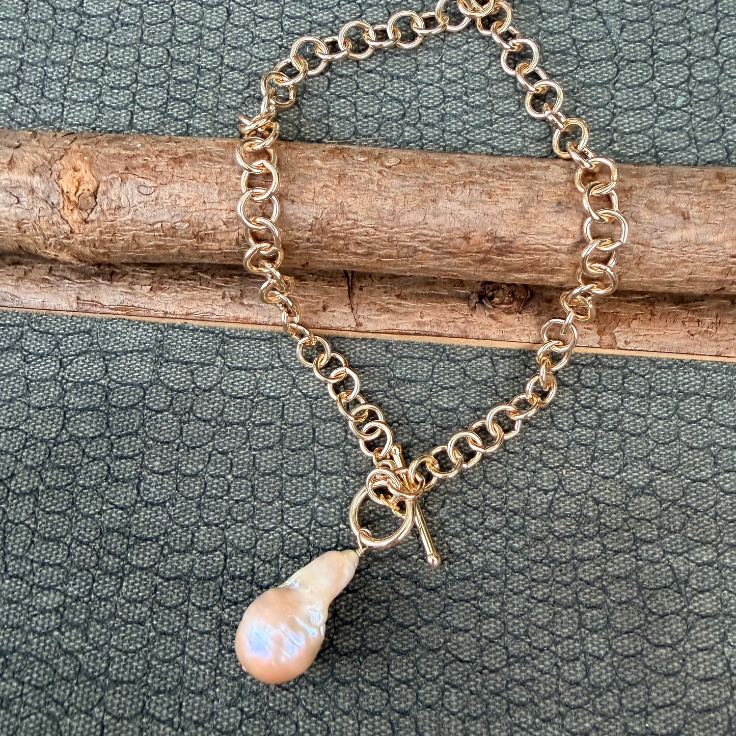 Sale - Baroque Gold Pearl Necklace (20”)