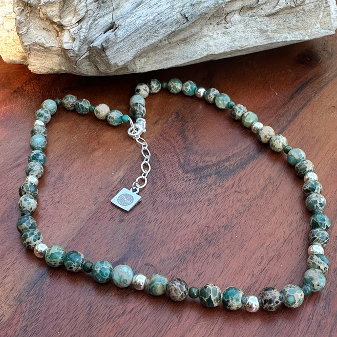 Sea Sediment Jasper Sterling Necklace (18-20