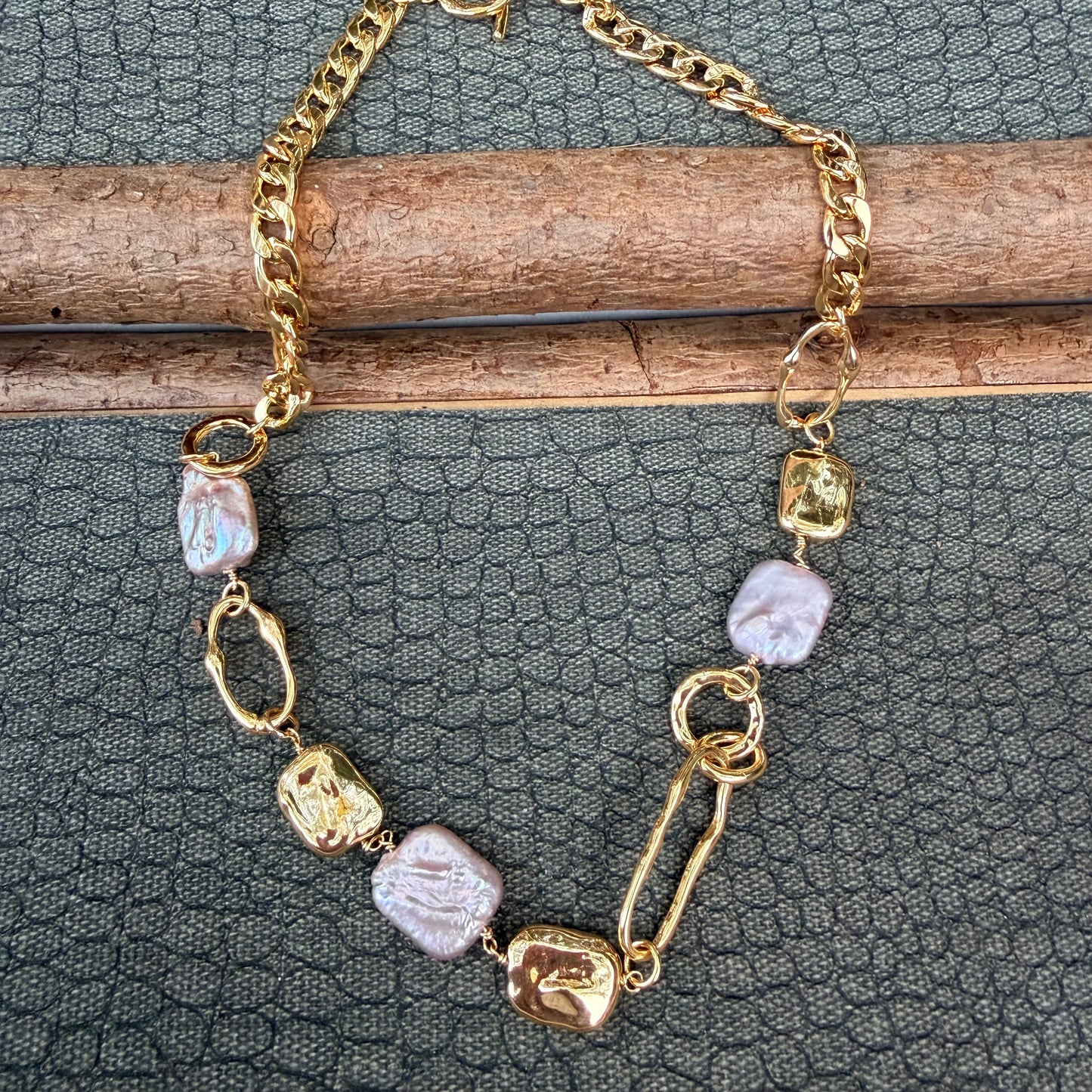 Sale - 16” Gold Pearl Necklace