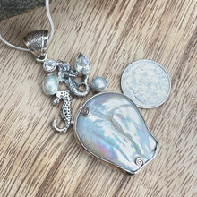 Load image into Gallery viewer, Mermaid Seahorse Baroque Pearls 2.5” Necklace
