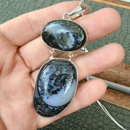 Sale - 3” Statement Agate Sterling Silver (18”)