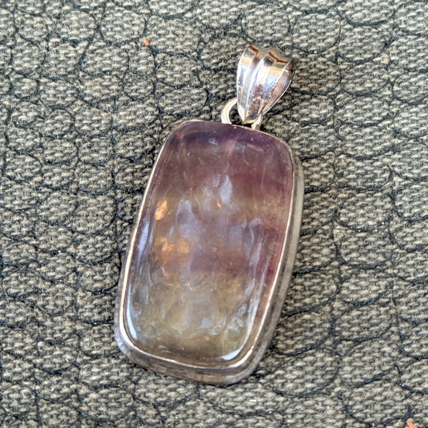 Sale -  1.4" Flourite Sterling Silver Pendant Necklace (18")