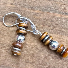 Load image into Gallery viewer, E0695  Tiger Eye Earrings

