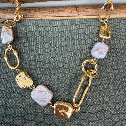 Sale - 16” Gold Pearl Necklace