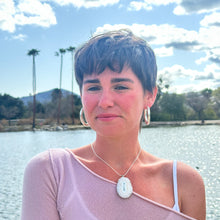 Load image into Gallery viewer, White Solar Agate 2.3” Necklace 18”
