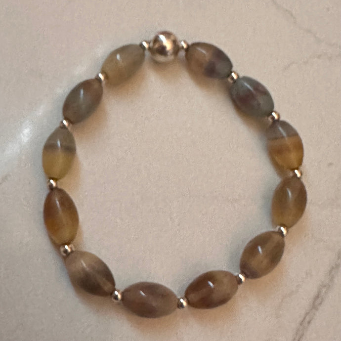 Medium Fluorite Sterling Silver Bracelet