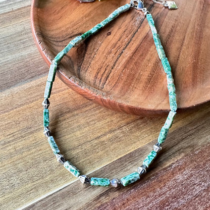 Tree Agate Sterling Necklace (17”-19”)