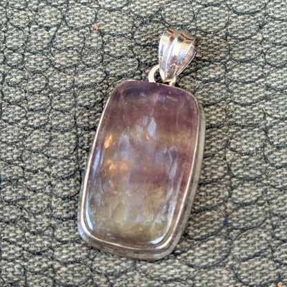 Sale -  1.4" Flourite Sterling Silver Pendant Necklace (18")