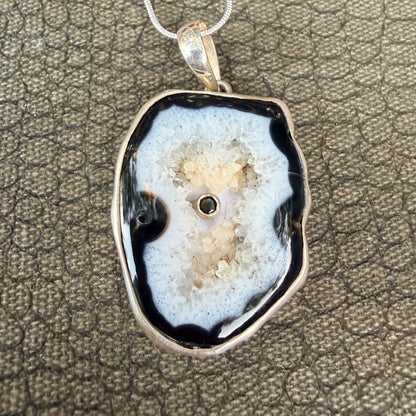 Sale - 2.3” Statement Orca Agate Sterling Silver (18”)