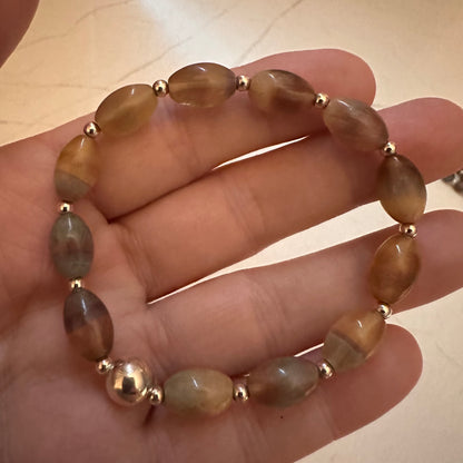 Medium Fluorite Sterling Silver Bracelet